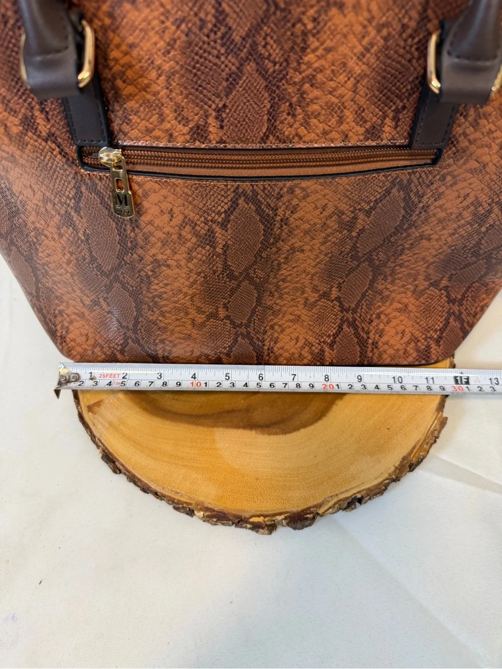 Montana West handbag tote‎ brown snakeskin embossed print vegan leather large